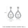 Women's Geometric Shell Pearl And Zircon Earrings With Electroplated Copper Design Fashion Jewelry Accessories