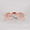 Women's Geometric Six Claw Titanium Steel Ring With Rose Gold Electroplated Finish Fashion Stainless Steel Jewelry