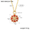 Women's Geometric Snowflake Pendant Necklace With Zircon Detail Electroplated Stainless Steel Chain And Light Luxury Style