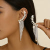 Women's Geometric Sparkling Rhinestone Tassel Earrings With Alloy Design And Stainless Steel Ear Needles Electroplated Stud And Clipon Styles