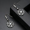 Women's Geometric Spherical Zircon Ear Hook Earrings In Electroplated Copper Single Row Black Fashion Jewelry