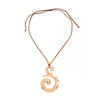Women’s Geometric Spiral Pendant Necklace With Polished Plated Alloy Design Adjustable Waxed Rope Chain And Lobster Clasp