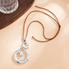 Women’s Geometric Spiral Pendant Necklace With Polished Plated Alloy Design Adjustable Waxed Rope Chain And Lobster Clasp