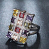 Women's Geometric Square Alloy Ring With Electroplated Finish Fashion Statement Hand Jewelry