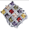 Women's Geometric Square Alloy Ring With Electroplated Finish Fashion Statement Hand Jewelry
