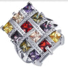 Women's Geometric Square Alloy Ring With Electroplated Finish Fashion Statement Hand Jewelry