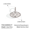 Women's Geometric Square And Teardrop Cubic Zirconia Pendant Necklace In Vacuumelectroplated Stainless Steel