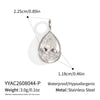 Women's Geometric Square And Teardrop Cubic Zirconia Pendant Necklace In Vacuumelectroplated Stainless Steel