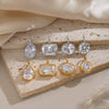 Women's Geometric Square And Teardrop Cubic Zirconia Pendant Necklace In Vacuumelectroplated Stainless Steel