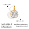 Women's Geometric Square And Teardrop Cubic Zirconia Pendant Necklace In Vacuumelectroplated Stainless Steel