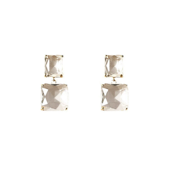 Women's Geometric Square Artificial Crystal Earrings Electroplated Fashion Statement Earrings