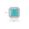 Women's Geometric Square Blue Zircon Earrings Electroplated Copper Fashion Jewelry