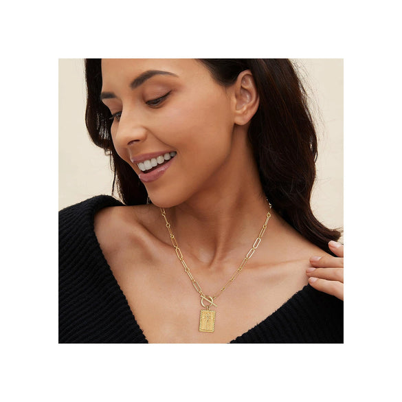 Women's Geometric Square Cross Pendant Necklace With Copper Paperclip Clavicle Chain Electroplated Fashion Jewelry