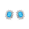 Women's Geometric Square Earrings In Environmental Protection Copper With Inlaid Colorful Zircon Antique Style Jewelry