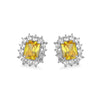 Women's Geometric Square Earrings In Environmental Protection Copper With Inlaid Colorful Zircon Antique Style Jewelry