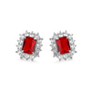 Women's Geometric Square Earrings In Environmental Protection Copper With Inlaid Colorful Zircon Antique Style Jewelry
