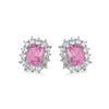 Women's Geometric Square Earrings In Environmental Protection Copper With Inlaid Colorful Zircon Antique Style Jewelry