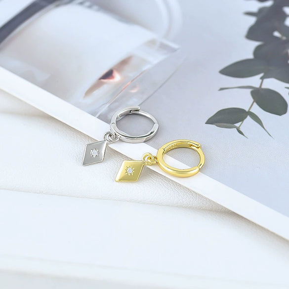 Women's Geometric Square Earrings With Silver Needle And Copper Electroplated Light Luxury Casual Ear Accessories