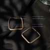 Women's Geometric Square Metal Earrings With Electroplated Finish Bold Minimalist Statement Earrings