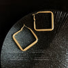 Women's Geometric Square Metal Earrings With Electroplated Finish Bold Minimalist Statement Earrings