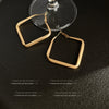 Women's Geometric Square Metal Earrings With Electroplated Finish Bold Minimalist Statement Earrings