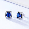 Women's Geometric Square Micro Inlaid Zircon Earrings In S925 Sterling Silver Fashion Jewelry