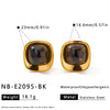 Women’s Geometric Square Resin Stainless Steel Stud Earrings With 18K Gold Vacuum Plating And Retro Style