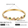 Women’s Geometric Square Stainless Steel Bracelet With Zircon Accents And 18K Vacuum Electroplated Finish Wholesale Jewelry