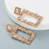 Women's Geometric Square Statement Earrings In Alloy With Colorful Rhinestone Accents And Exaggerated Fashion Design