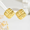 Women's Geometric Square Textured Stainless Steel Stamped Earrings