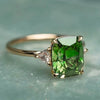 Women's Geometric Square Triangle Copper Zircon Inlaid Ring Jewelry
