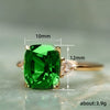 Women's Geometric Square Triangle Copper Zircon Inlaid Ring Jewelry