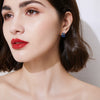 Women's Geometric Square Zircon Earrings In Copper With Tourmalinecolored Stones And Electroplated Fashion Design