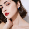 Women's Geometric Square Zircon Earrings In Copper With Tourmalinecolored Stones And Electroplated Fashion Design