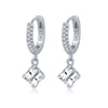 Women's Geometric Square Zircon Earrings With Silver Needle And Copper Electroplated Fresh Cute Versatile Style