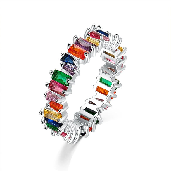 Women's Geometric Square Zircon Ring With Micro Inlay Natural Style Fashion Jewelry