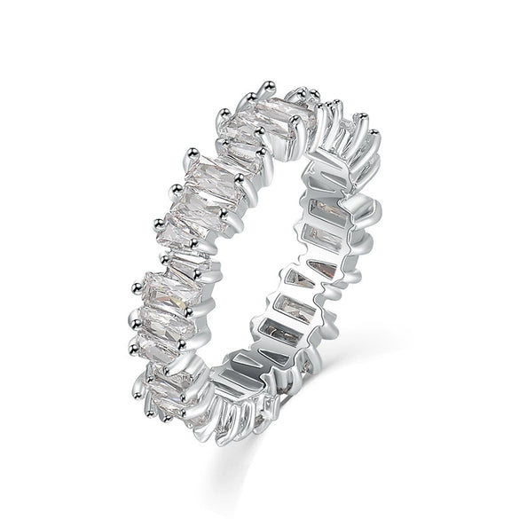 Women's Geometric Square Zircon Ring With Micro Inlay Natural Style Fashion Jewelry