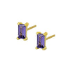 Women's Geometric Square Zircon Stud Earrings With Silver Needle And Copper Electroplated Simple Fashion Jewelry