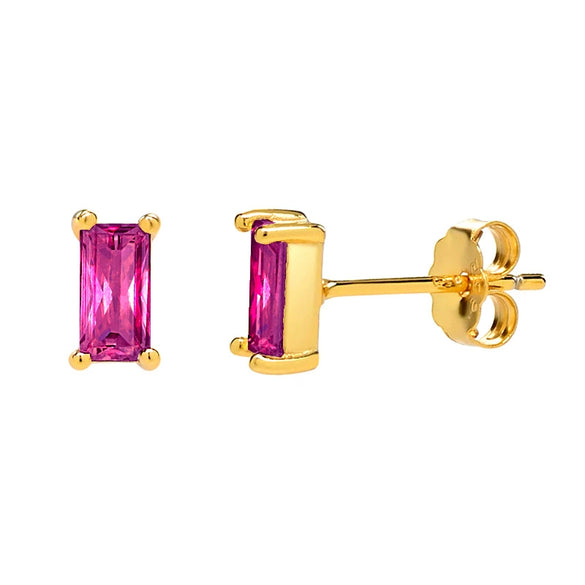 Women's Geometric Square Zircon Stud Earrings With Silver Needle And Copper Electroplated Simple Fashion Jewelry