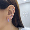 Women's Geometric Square Zircon Stud Earrings With Silver Needle And Copper Electroplated Simple Fashion Jewelry