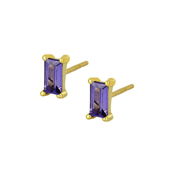 Women's Geometric Square Zircon Stud Earrings With Silver Needle And Copper Electroplated Simple Fashion Jewelry