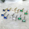 Women's Geometric Square Zircon Stud Earrings With Silver Needle And Copper Electroplated Simple Fashion Jewelry