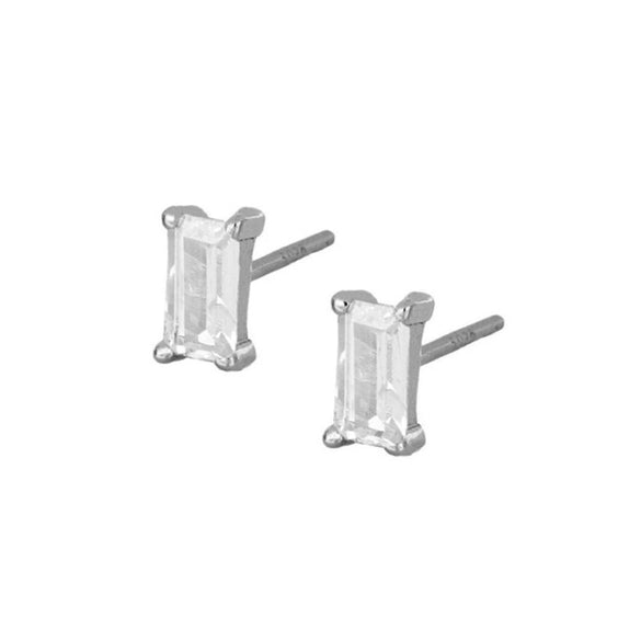 Women's Geometric Square Zircon Stud Earrings With Silver Needle And Copper Electroplated Simple Fashion Jewelry