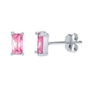 Women's Geometric Square Zircon Stud Earrings With Silver Needle And Copper Electroplated Simple Fashion Jewelry