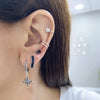 Women's Geometric Square Zircon Stud Earrings With Silver Needle And Copper Electroplated Simple Fashion Jewelry