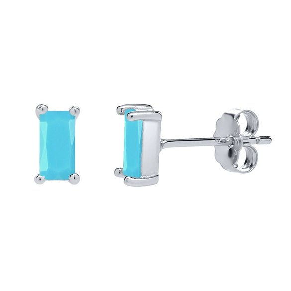 Women's Geometric Square Zircon Stud Earrings With Silver Needle And Copper Electroplated Simple Fashion Jewelry