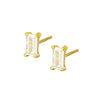 Women's Geometric Square Zircon Stud Earrings With Silver Needle And Copper Electroplated Simple Fashion Jewelry