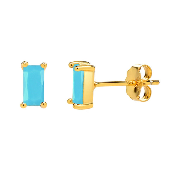 Women's Geometric Square Zircon Stud Earrings With Silver Needle And Copper Electroplated Simple Fashion Jewelry