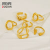 Women's Geometric Stainless Steel And 316L Stainless Steel Hollow Ring With Electroplating Treatment