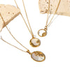 Women's Geometric Stainless Steel And Titanium Steel Inlaid Pendant Necklace With Electroplating